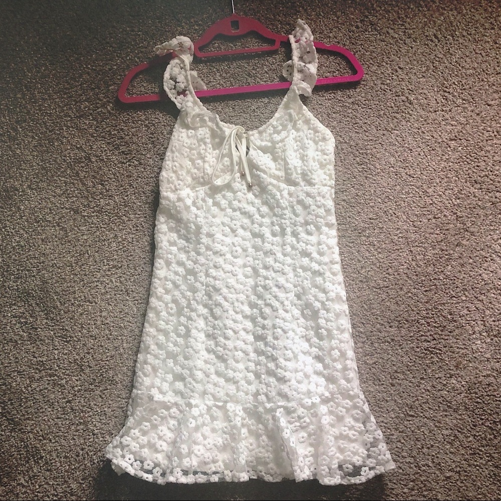 Selfie Leslie White Eyelet Tank Dress Size XS